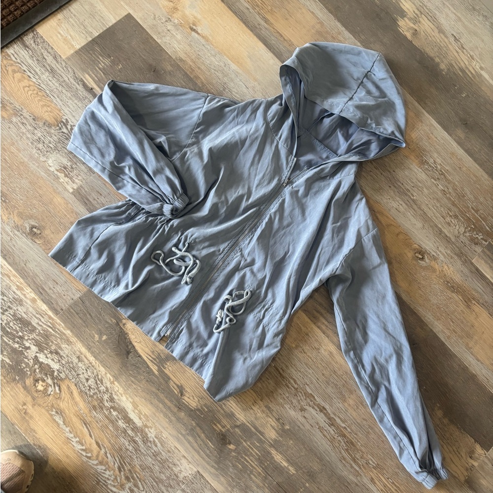 SHEIN Light Blue Hooded Jacket